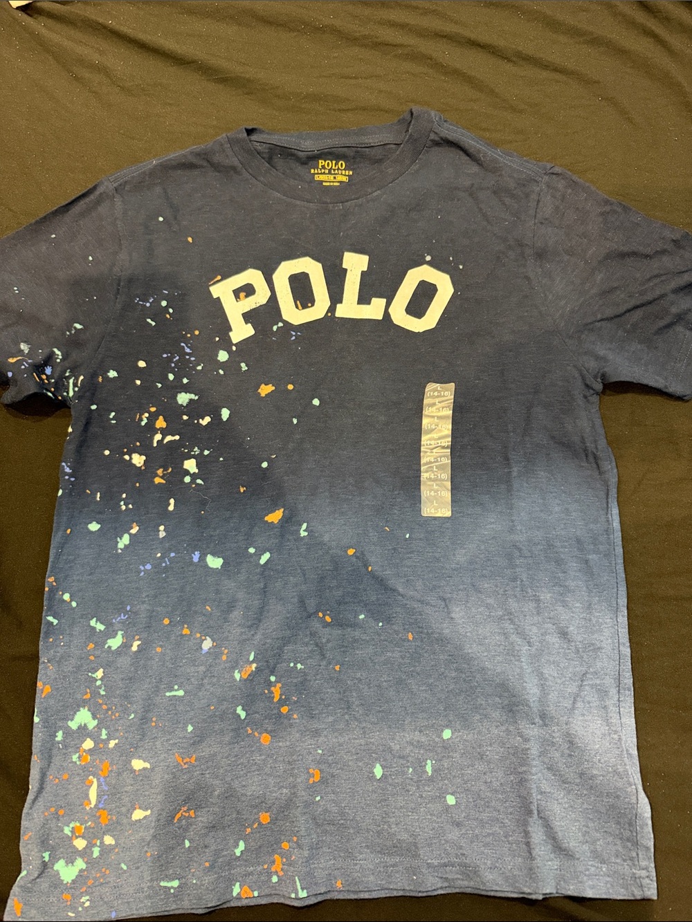 Polo by Ralph Lauren Navy Splatter-Print Short Sleeve Tee